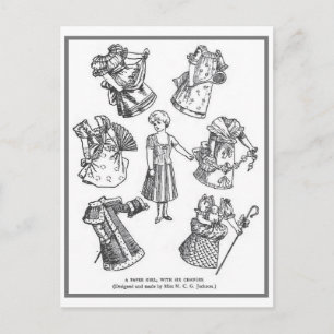 Vintage Paper Doll Postcard