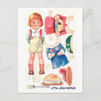 Vintage Paper Doll Postcard--Jack Horner