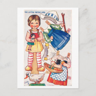 Vintage Paper Doll Postcard--Little Dutch Girl Postcard