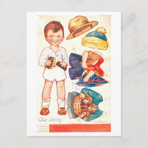 Vintage Paper Doll Postcard--Our Jimmy Postcard