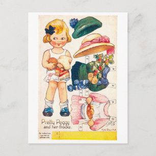 Vintage Paper Doll Postcard--Pretty Peggy Postcard