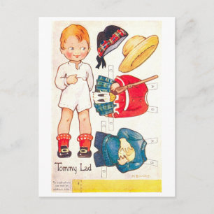 Vintage Paper Doll Postcard--Tommy Lad Postcard