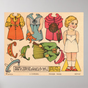 Vintage Paper Doll  Poster