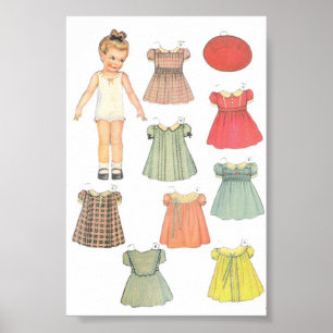 Vintage Paper Doll  Poster