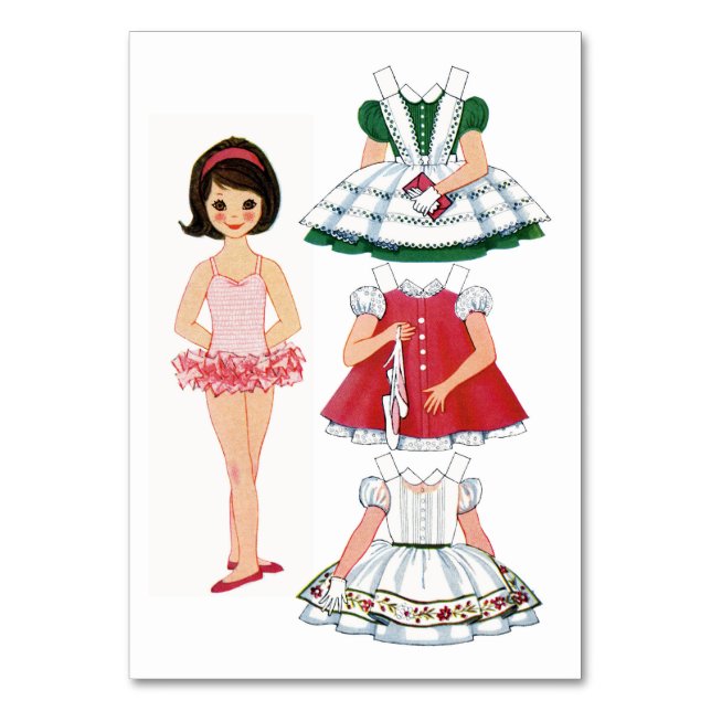 Vintage Paper Doll Table Number (Front)