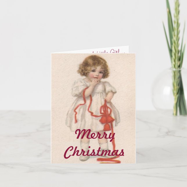 Vintage Paper Dolls Merry Christmas Card (Front)