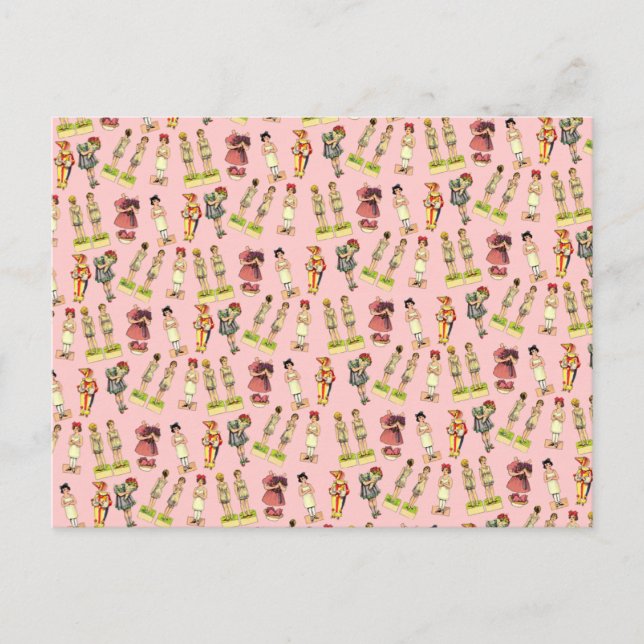 Vintage Paper Dolls Postcard (Front)