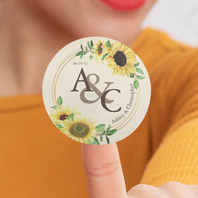 Vintage Paper • Elegant Modern Wedding Classic Round Sticker (Creator Uploaded)