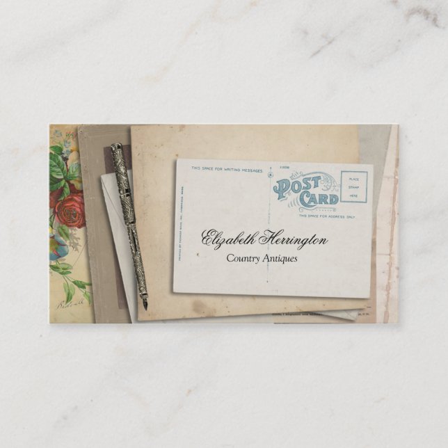 Vintage Paper Ephemera Post Card Fountain Pen (Front)