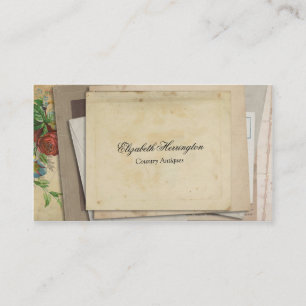 Vintage Paper Ephemera Stacked Antique Style Business Card