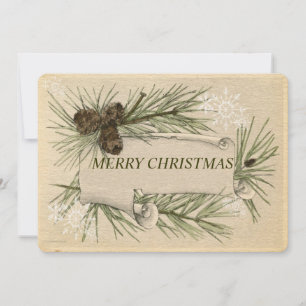 Vintage Paper,  Holiday, Christmas, Custom Holiday Card