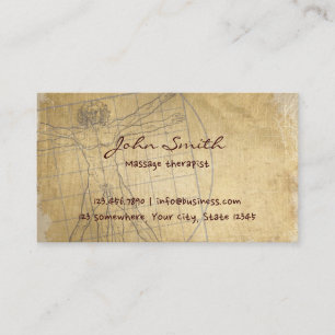Vintage Paper Massage Therapist Business Cards