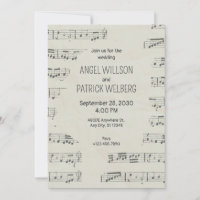 Vintage paper musical notes wedding