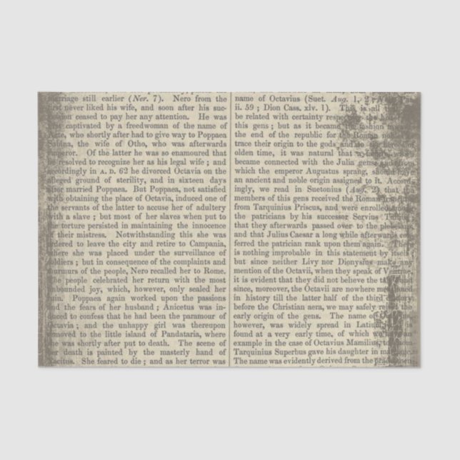 Vintage Paper Old Dictionary Page (Front)