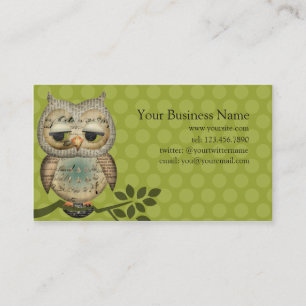 Vintage Paper Owl Business Cards
