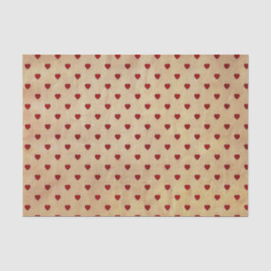 Vintage Paper Polka Hearts Pattern