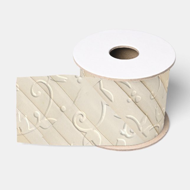 Vintage Paper Strips Embossed Grosgrain Ribbon (Spool)
