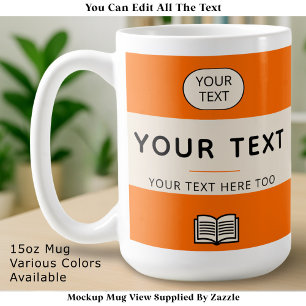 Vintage Paperback Layout Custom Name Title Orange Coffee Mug