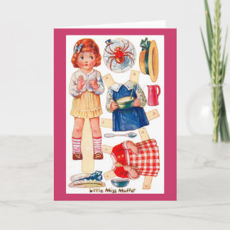 Vintage Paperdoll Little Miss Muffet greeting card