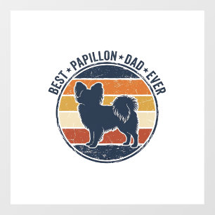 Vintage Papillon Dog Dad Retro Sunset Shirt Design