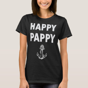 Vintage Pappy Captain Papa Happy Pappy Grandpa Boa T-Shirt