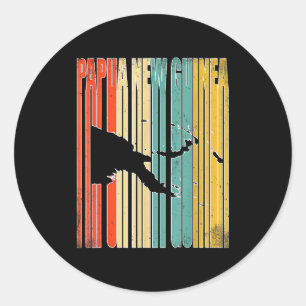 Vintage Papua New Guinea Classic Round Sticker