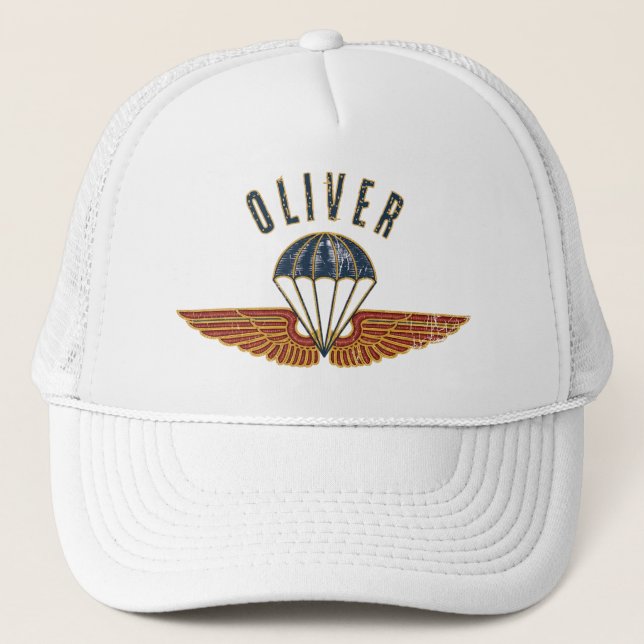 Vintage Parachute Wing Badge Trucker Hat (Front)