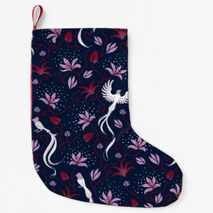 vintage paradise bird seamless repeating pattern b small christmas stocking