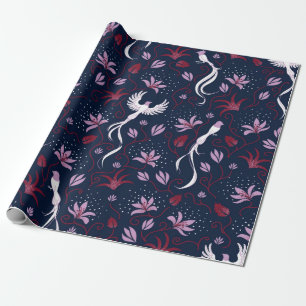 vintage paradise bird seamless repeating pattern b wrapping paper