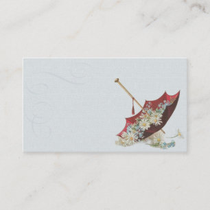 Vintage Parasol Illustration Business Card
