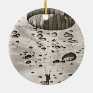 Vintage Paratrooper in the Sky Ceramic Tree Decoration
