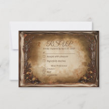 Vintage Parchment Bronze Floral Rustic Autumn