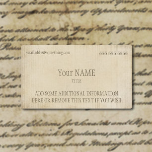 Vintage Parchment Business Card