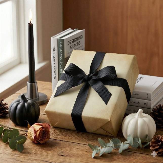 Vintage Parchment Halloween Gift Wrapping Paper (Creator Uploaded)
