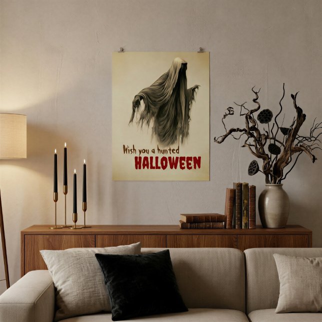 Vintage Parchment Haunted Halloween Ghost Print (Creator Uploaded)
