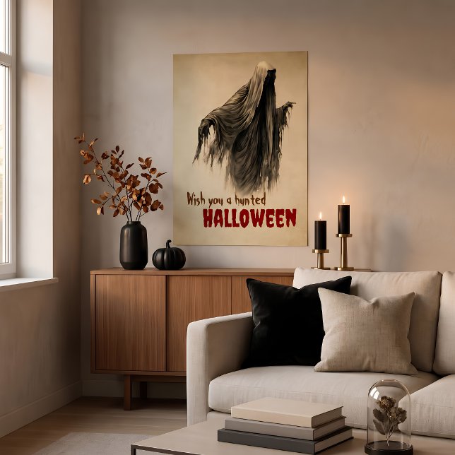 Vintage Parchment Haunted Halloween Ghost Print (Creator Uploaded)