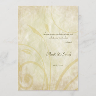 Vintage Parchment Leafy Wedding Invitation