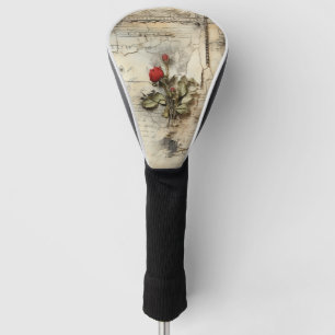 Vintage Parchment Love Letter with Flowers (10) Golf Head Cover