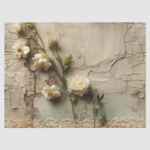 Vintage Parchment Love Letter with Flowers (3) Tissue Paper