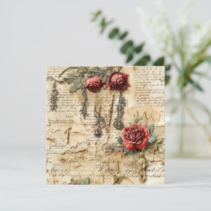 Vintage Parchment Love Letter with Flowers (4)