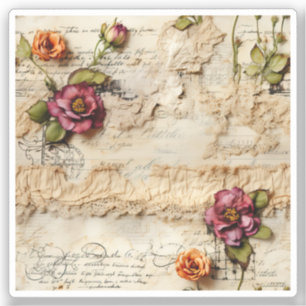 Vintage Parchment Love Letter with Flowers (8)