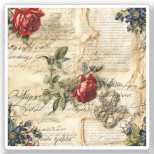 Vintage Parchment Love Letter with Flowers (9)