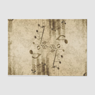 Vintage Parchment Musical Notes Tissue Paper