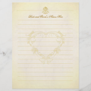 Vintage Parchment Paper Wedding Guest Book Pages