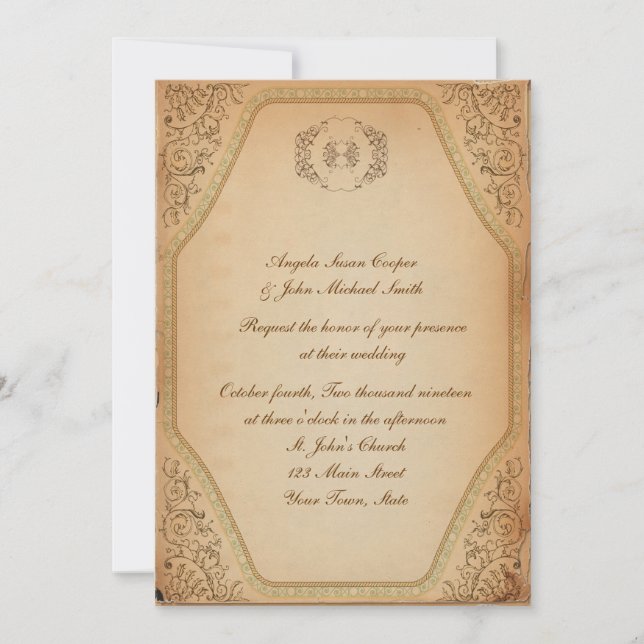 Vintage Parchment Scroll Invitation (Front)