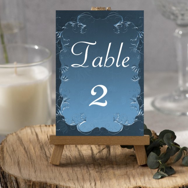 Vintage Parchment Teal Wedding  Table Number (Creator Uploaded)