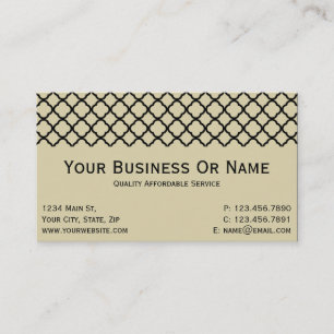 Vintage Parchment with Classic Black Quatrefoil Business Card