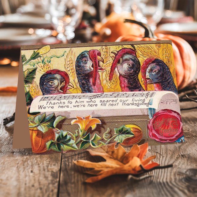 Vintage Pardoned Turkeys Thanksgiving Holiday Card (Creator Uploaded)