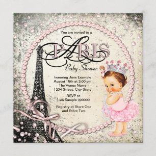 Vintage Paris Baby Shower Invitation