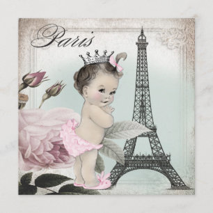 Vintage Paris Baby Shower Invitation